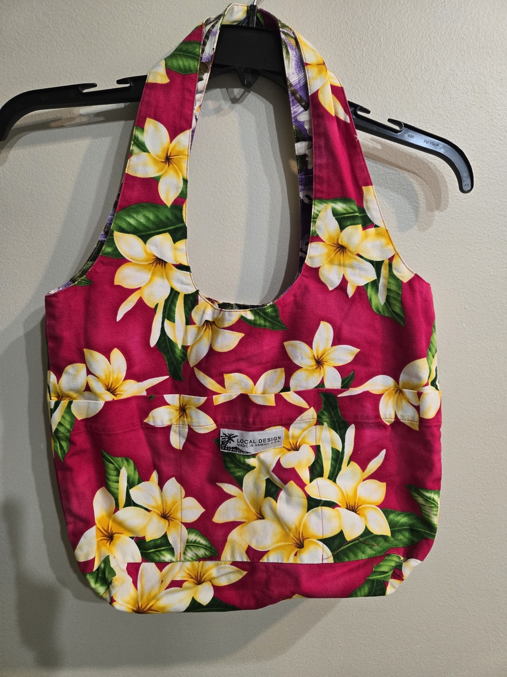 Pink Floral Tote Bag Local Design Hawaiian Reversible